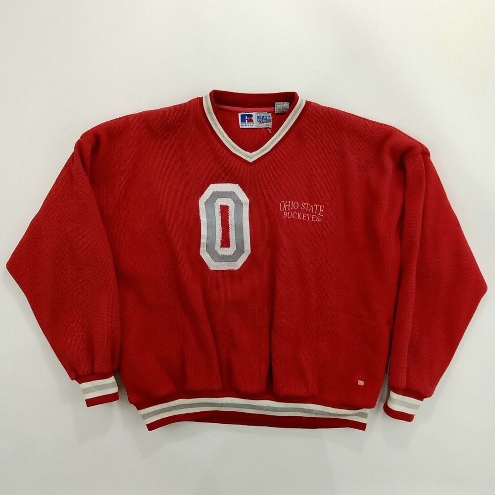 VTG 70's 80's Russell Athletic Heavyweight Thermal OSU Buckeyes Sweater Men's XL